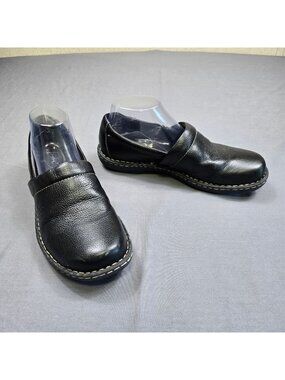 BOC Born 9.5M Womens Casual Slip-On Shoes Black Leather Comfort Loafers